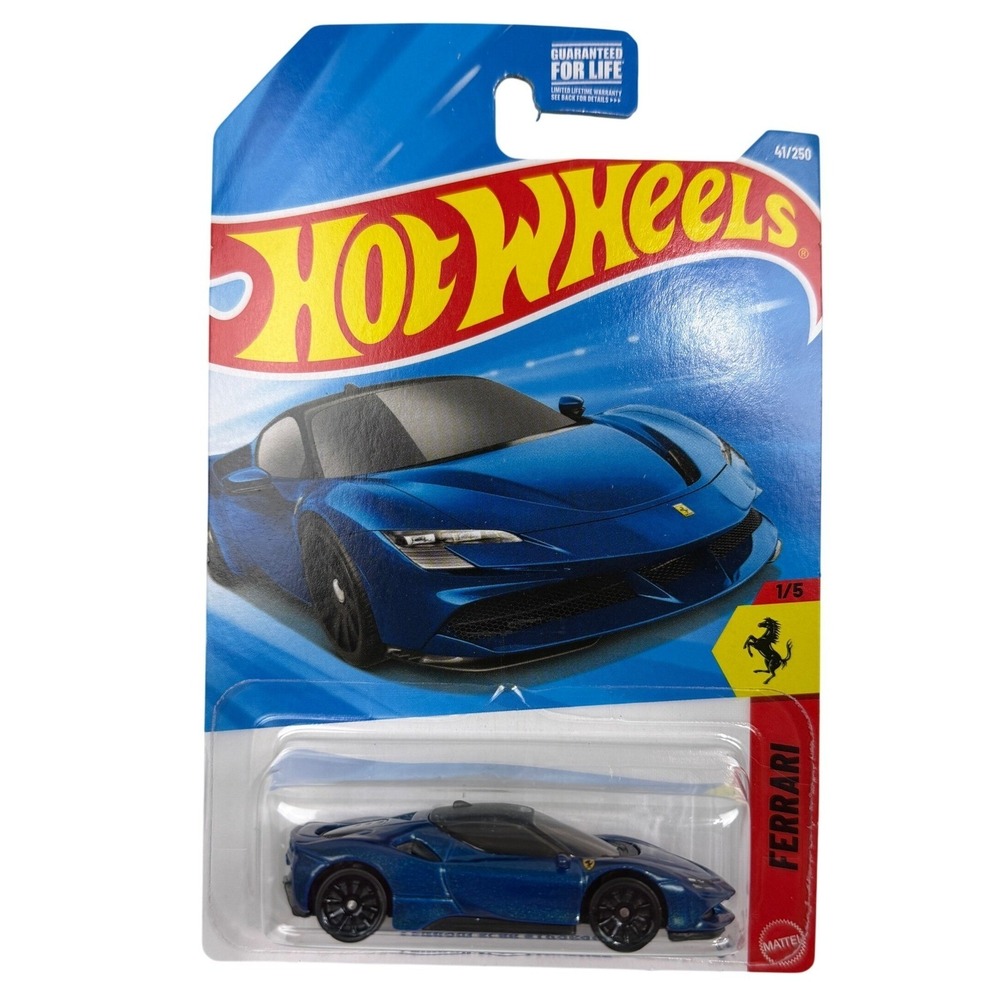 Hot Wheels‎ Ferrari SF90 Stradale Blue 1/5 Ferrari Series 2025 Diecast Car JJJ12